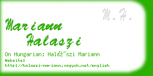 mariann halaszi business card